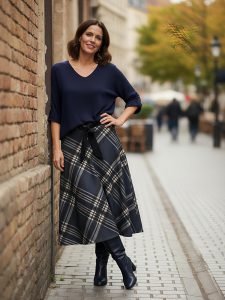 Falda midi estampada