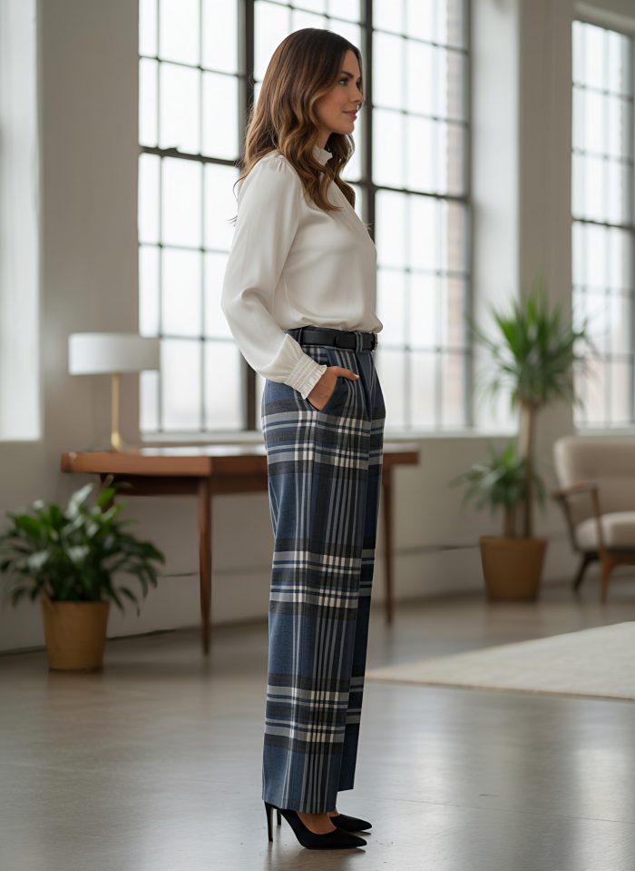 Pantalón Estampado Cuadros - Imagen 3