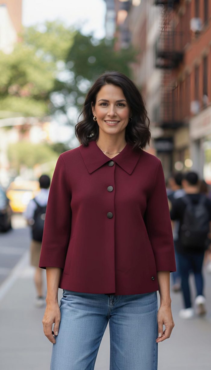 Chaqueta punto granate - Imagen 2