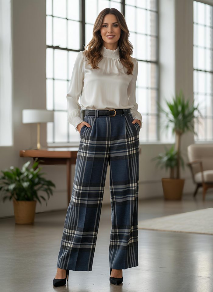 Pantalón Estampado Cuadros - Imagen 2